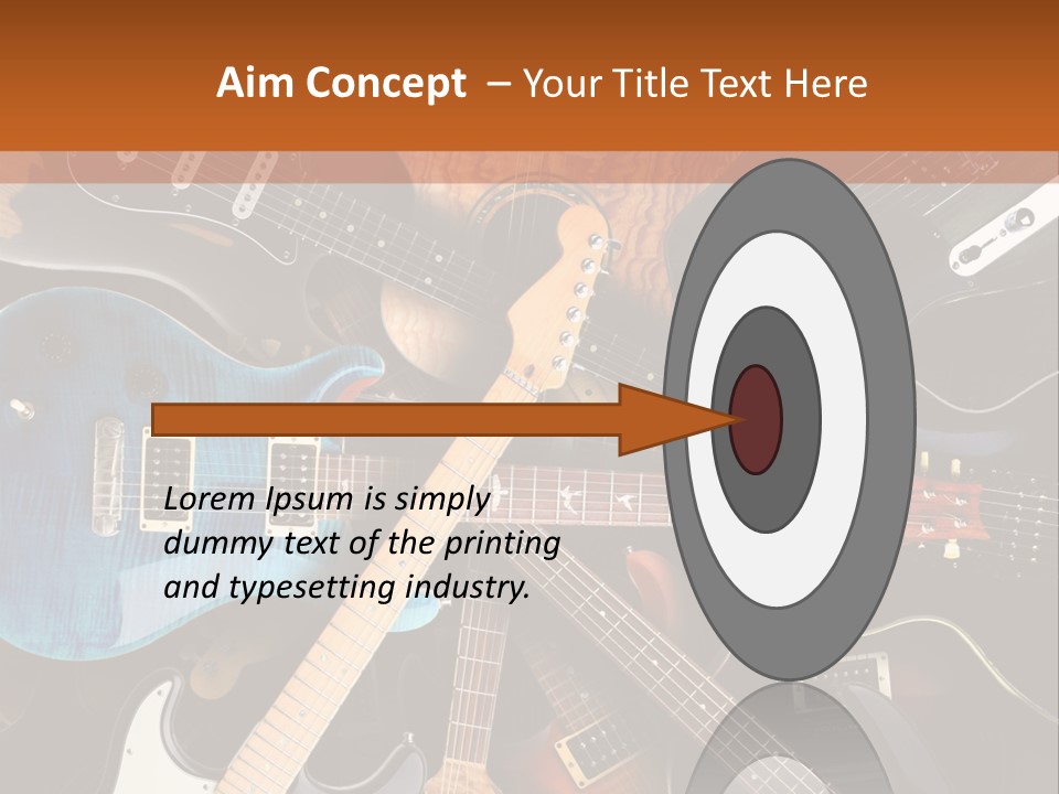 A Group Of Guitars Powerpoint Template PowerPoint Template