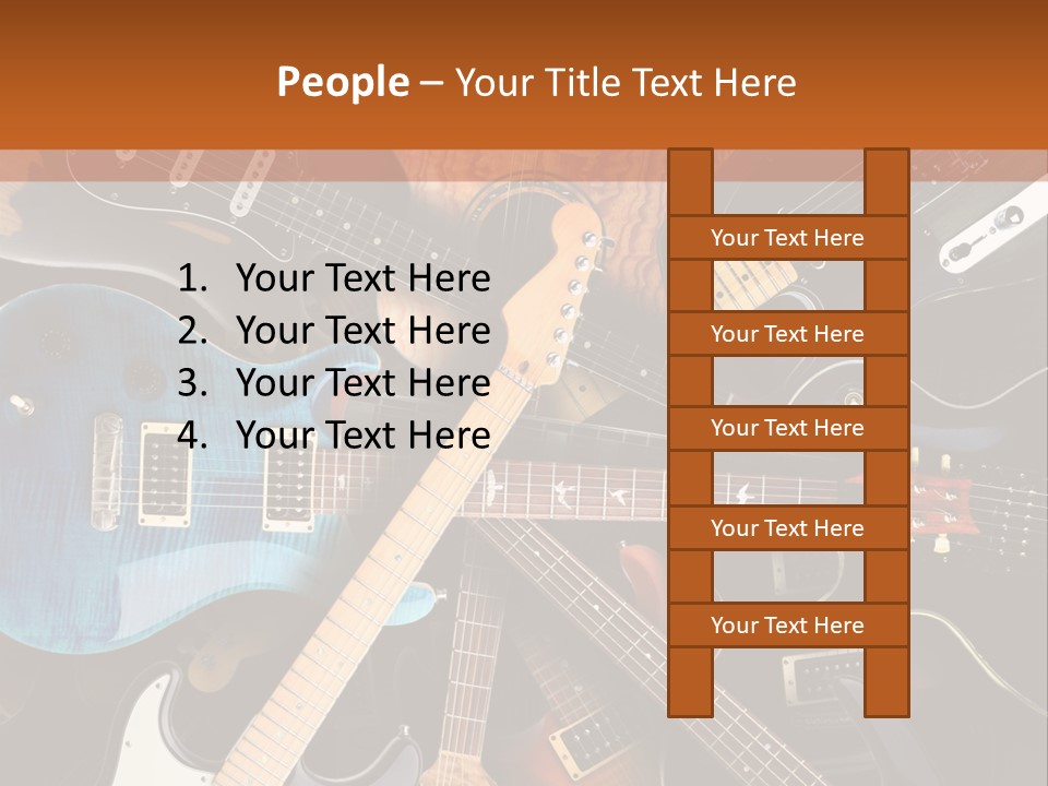 A Group Of Guitars Powerpoint Template PowerPoint Template