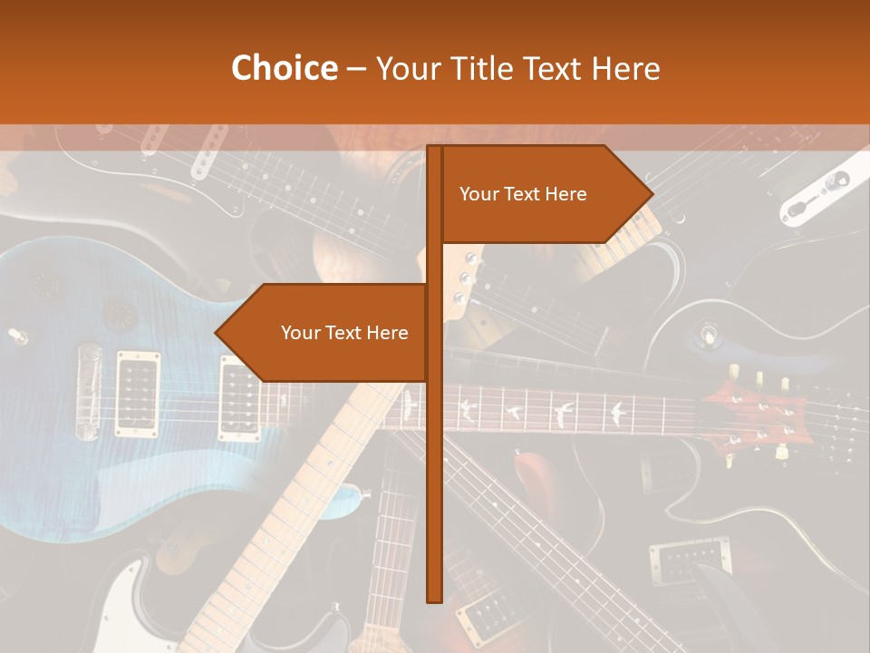 A Group Of Guitars Powerpoint Template PowerPoint Template