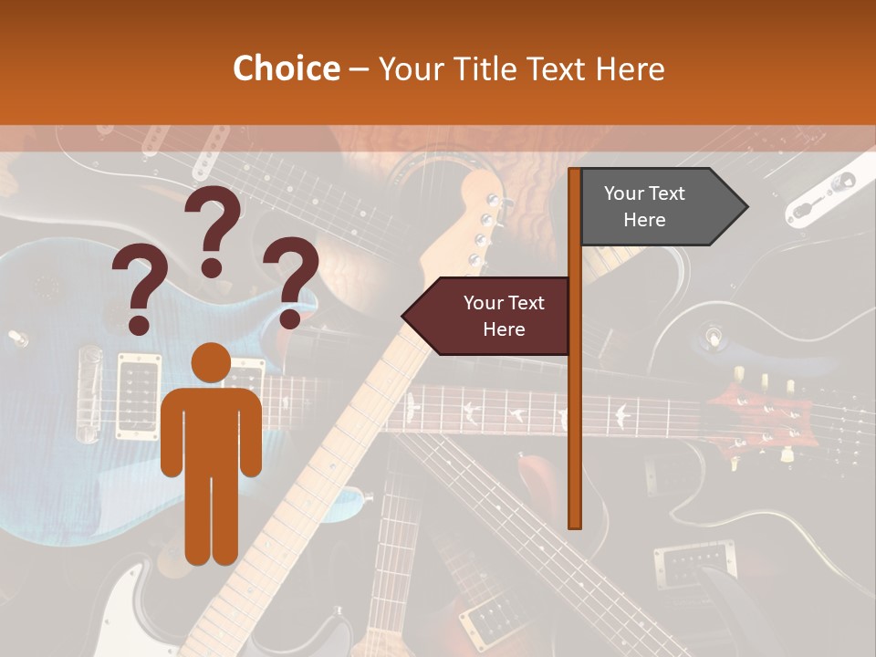 A Group Of Guitars Powerpoint Template PowerPoint Template
