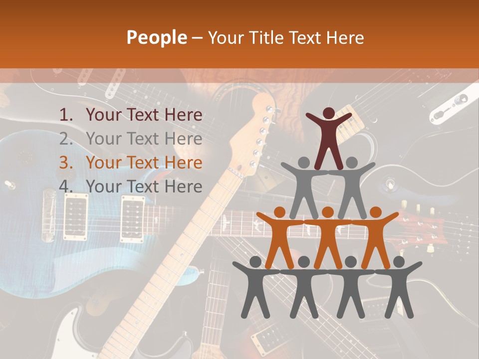 A Group Of Guitars Powerpoint Template PowerPoint Template