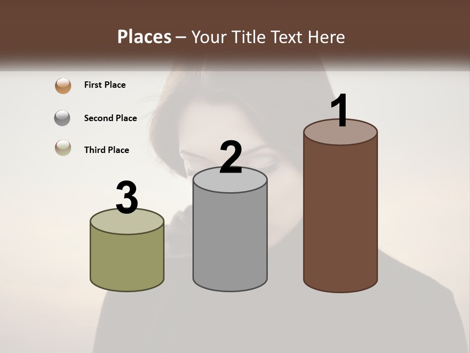 A Woman In A Black Scarf Is Looking Down At Her Cell Phone PowerPoint Template