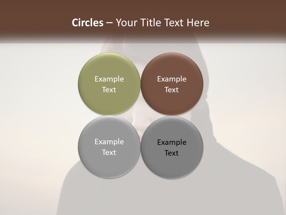 A Woman In A Black Scarf Is Looking Down At Her Cell Phone PowerPoint Template