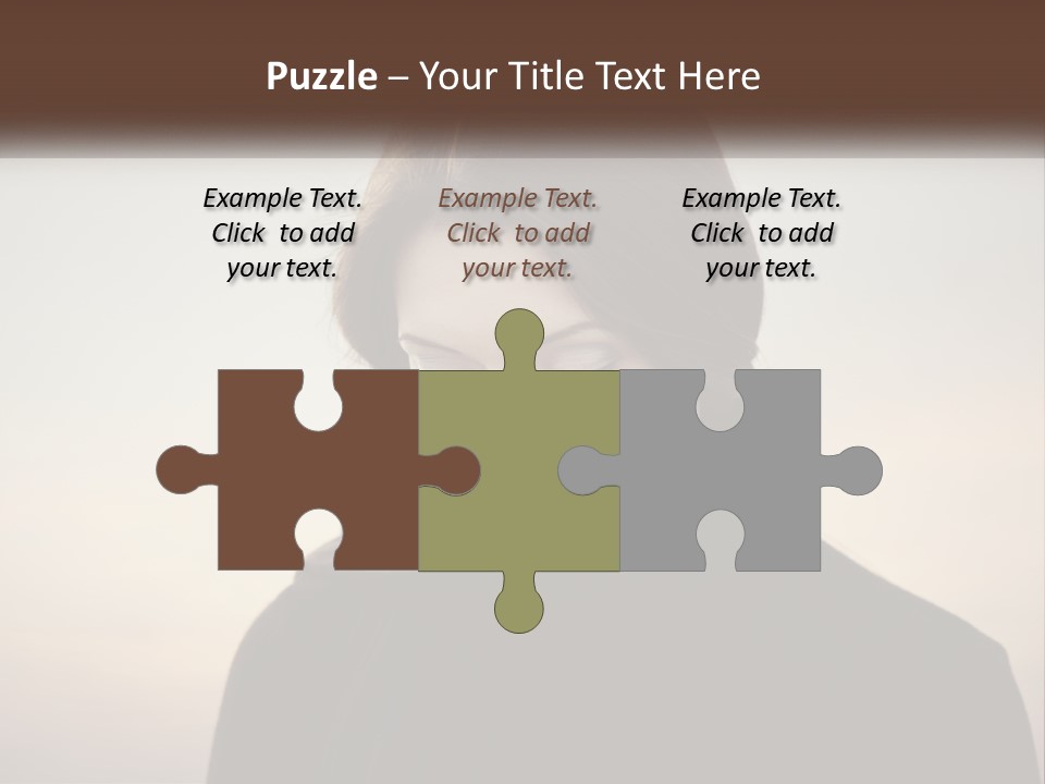 A Woman In A Black Scarf Is Looking Down At Her Cell Phone PowerPoint Template