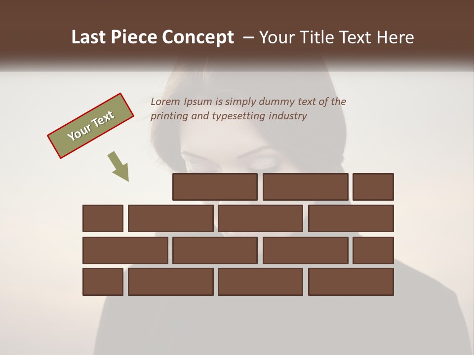 A Woman In A Black Scarf Is Looking Down At Her Cell Phone PowerPoint Template