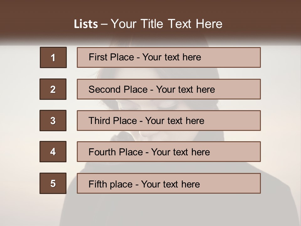 A Woman In A Black Scarf Is Looking Down At Her Cell Phone PowerPoint Template