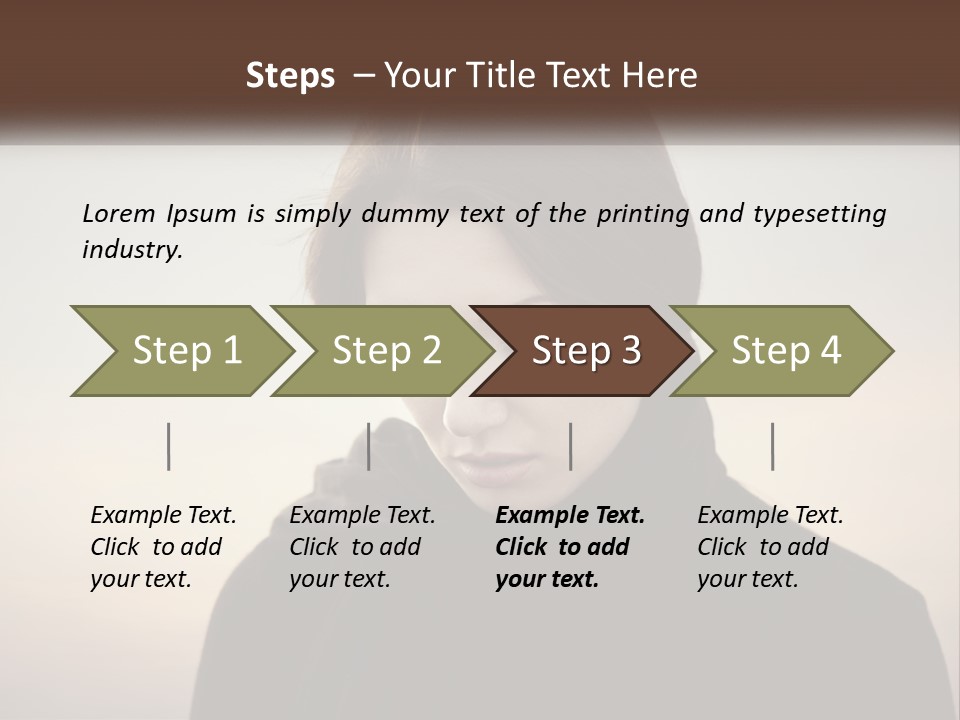 A Woman In A Black Scarf Is Looking Down At Her Cell Phone PowerPoint Template