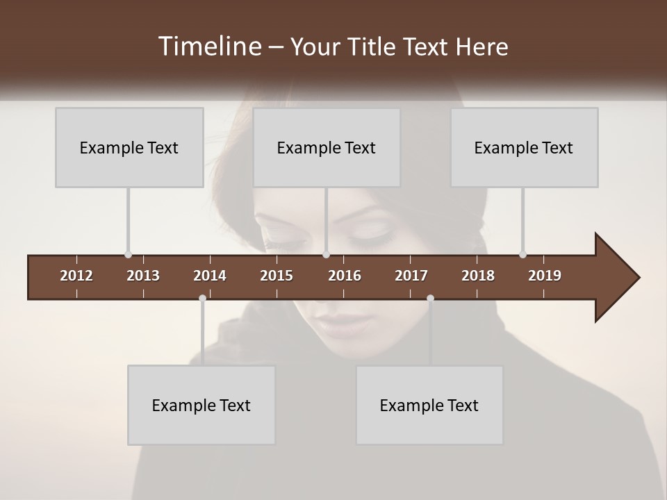 A Woman In A Black Scarf Is Looking Down At Her Cell Phone PowerPoint Template