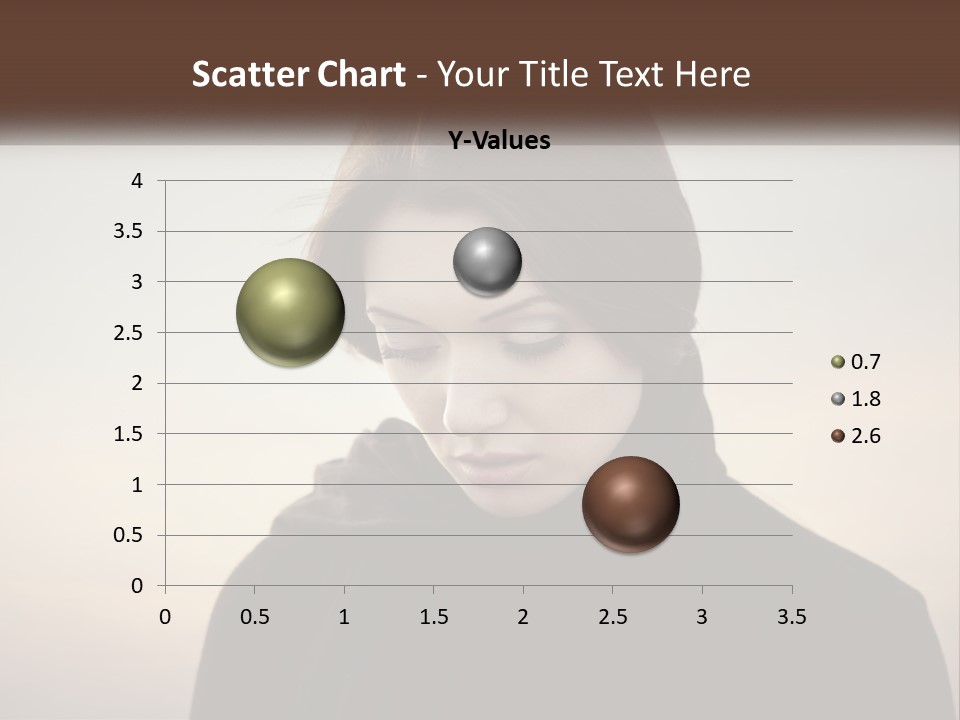 A Woman In A Black Scarf Is Looking Down At Her Cell Phone PowerPoint Template