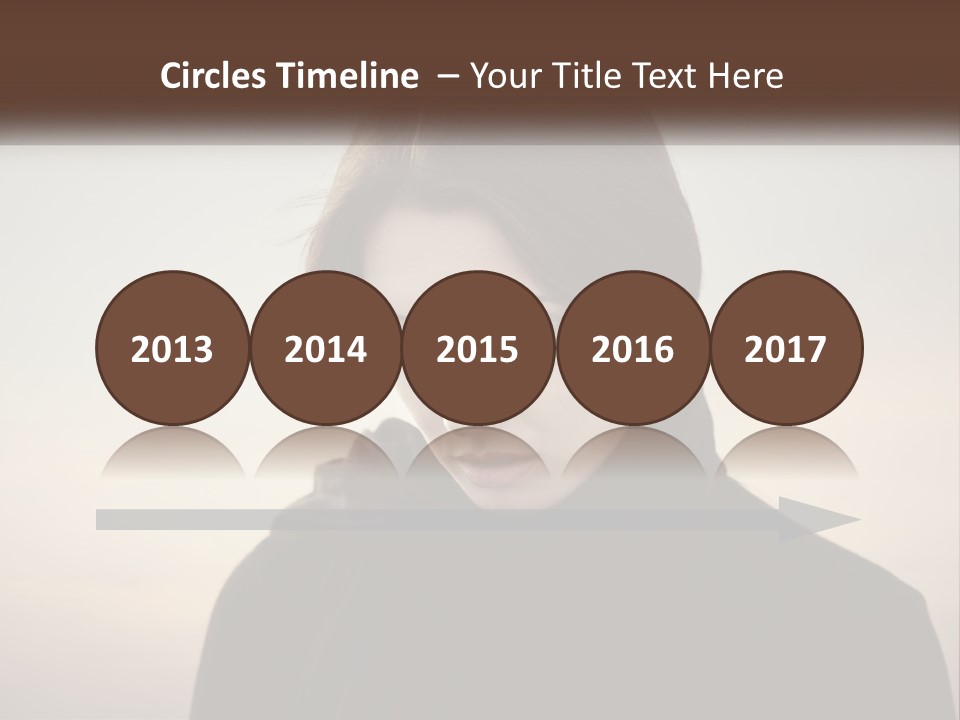 A Woman In A Black Scarf Is Looking Down At Her Cell Phone PowerPoint Template