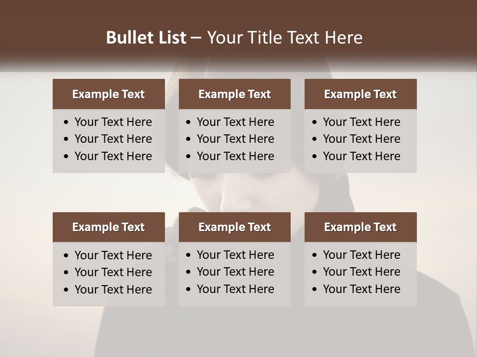 A Woman In A Black Scarf Is Looking Down At Her Cell Phone PowerPoint Template