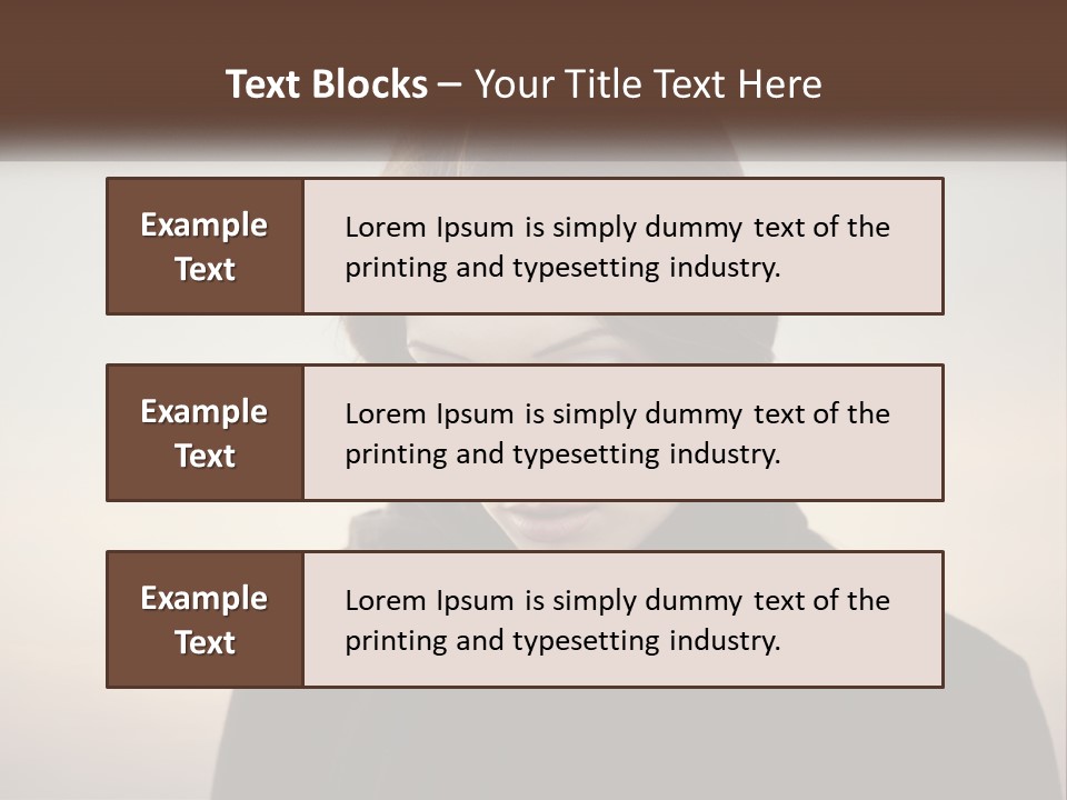 A Woman In A Black Scarf Is Looking Down At Her Cell Phone PowerPoint Template
