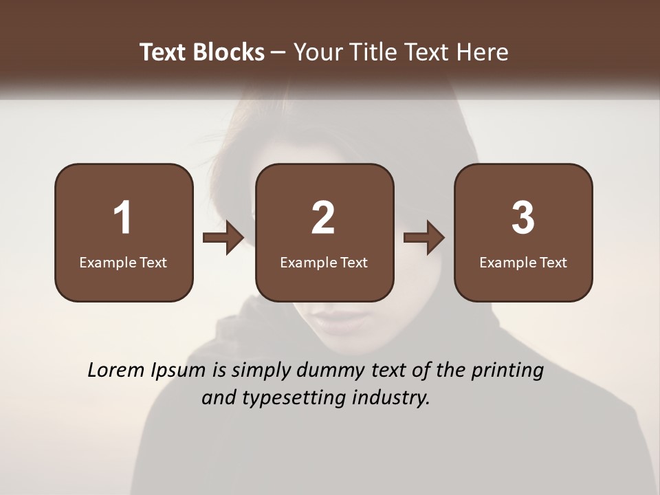 A Woman In A Black Scarf Is Looking Down At Her Cell Phone PowerPoint Template