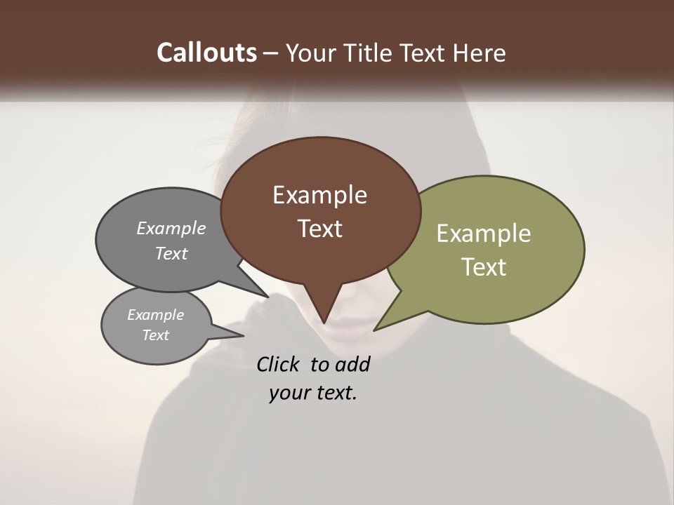 A Woman In A Black Scarf Is Looking Down At Her Cell Phone PowerPoint Template