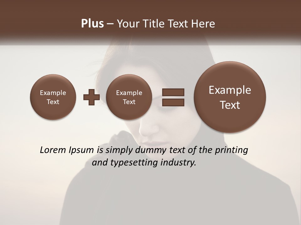 A Woman In A Black Scarf Is Looking Down At Her Cell Phone PowerPoint Template