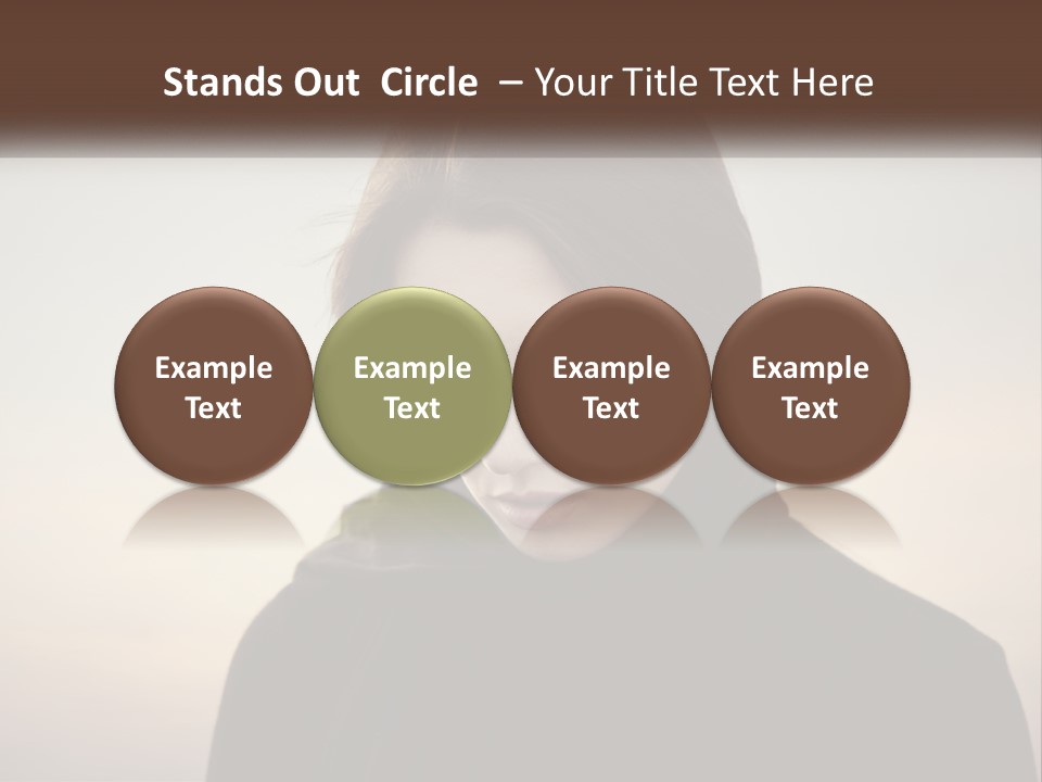 A Woman In A Black Scarf Is Looking Down At Her Cell Phone PowerPoint Template