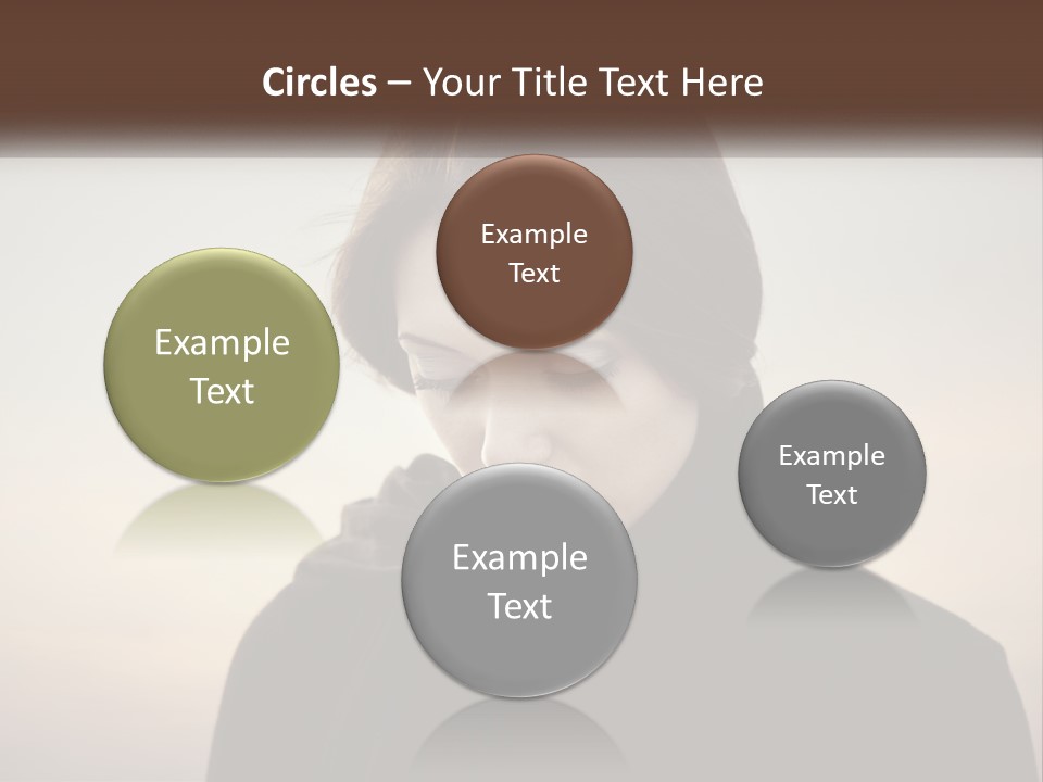 A Woman In A Black Scarf Is Looking Down At Her Cell Phone PowerPoint Template