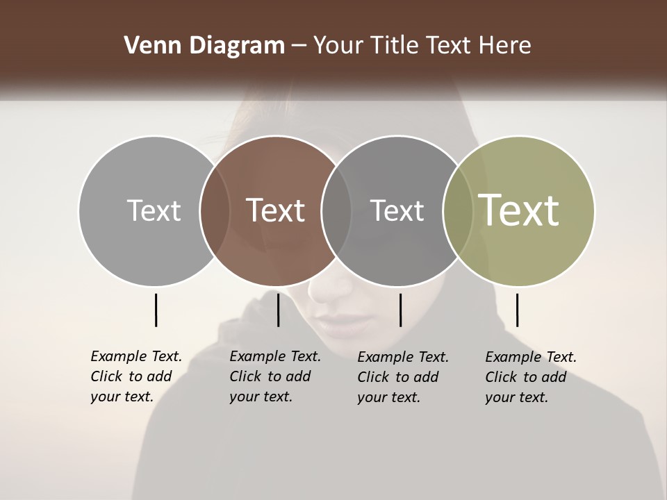 A Woman In A Black Scarf Is Looking Down At Her Cell Phone PowerPoint Template