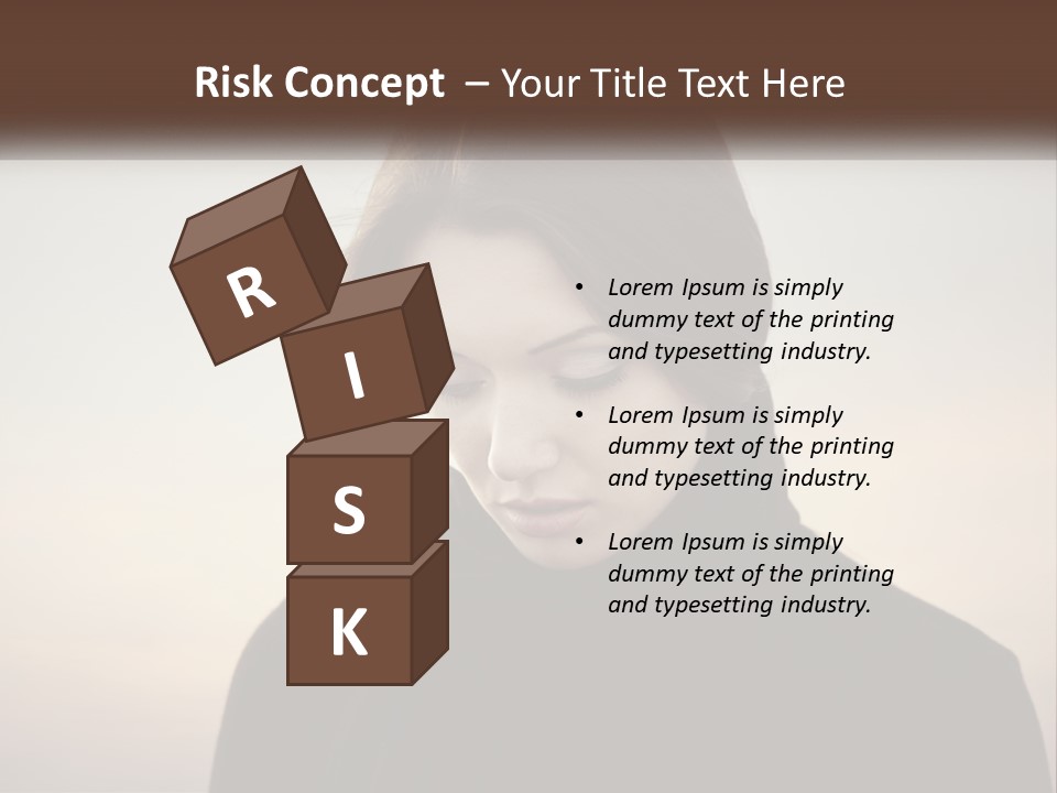 A Woman In A Black Scarf Is Looking Down At Her Cell Phone PowerPoint Template