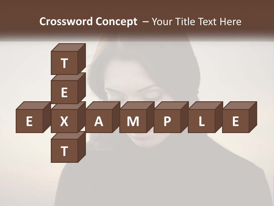 A Woman In A Black Scarf Is Looking Down At Her Cell Phone PowerPoint Template