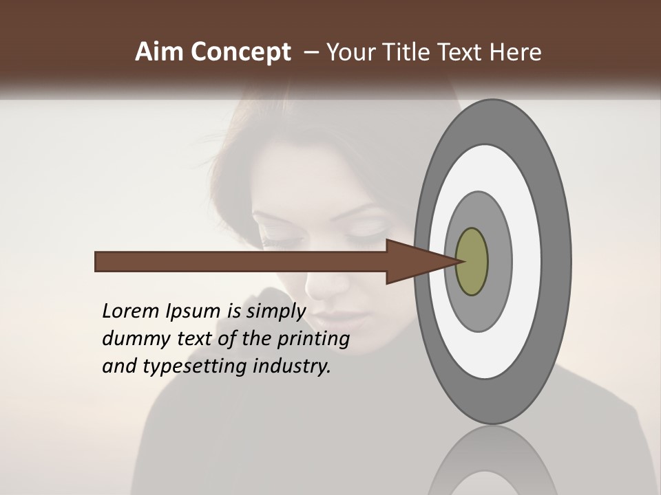 A Woman In A Black Scarf Is Looking Down At Her Cell Phone PowerPoint Template