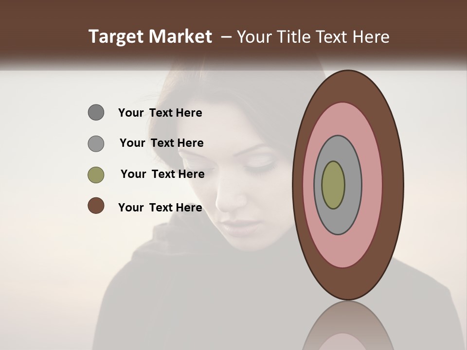 A Woman In A Black Scarf Is Looking Down At Her Cell Phone PowerPoint Template