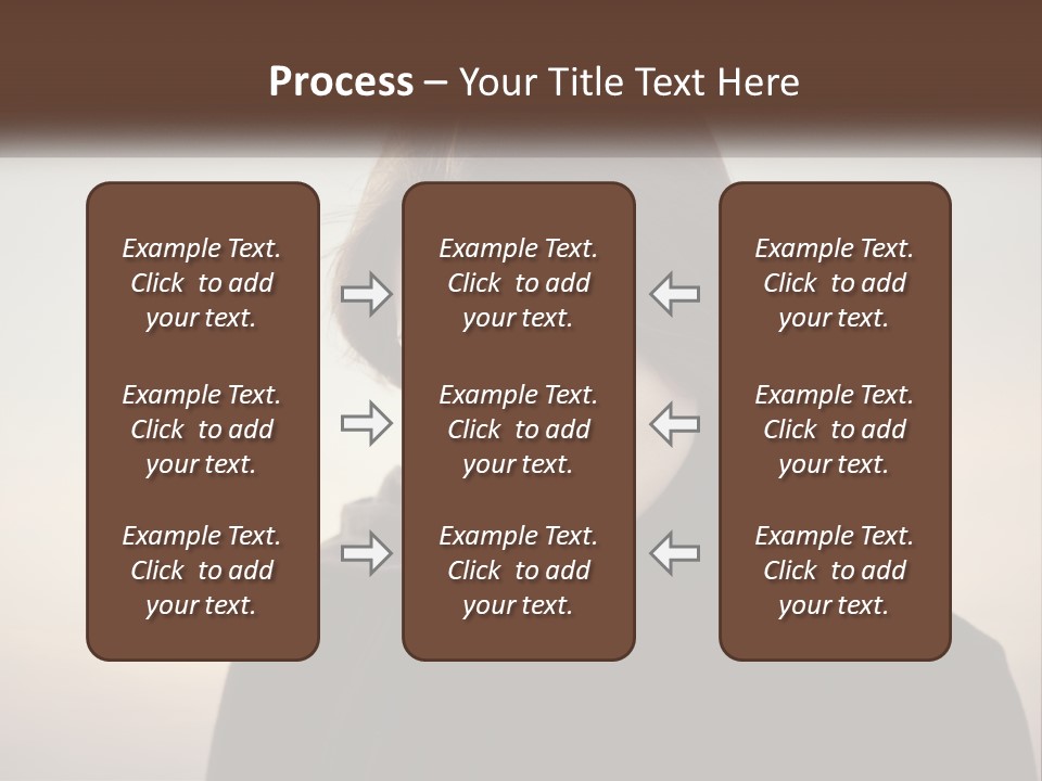 A Woman In A Black Scarf Is Looking Down At Her Cell Phone PowerPoint Template