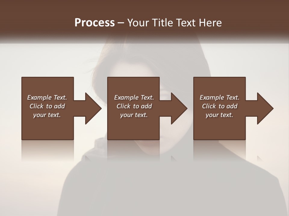 A Woman In A Black Scarf Is Looking Down At Her Cell Phone PowerPoint Template