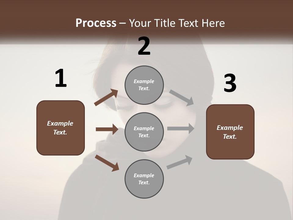 A Woman In A Black Scarf Is Looking Down At Her Cell Phone PowerPoint Template