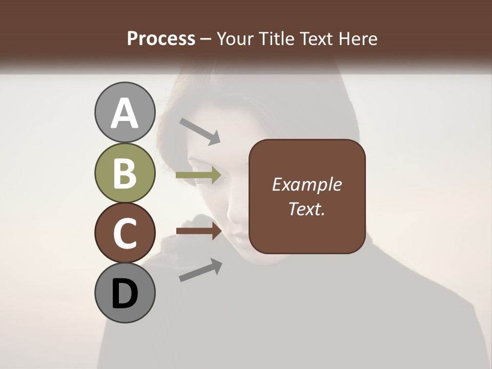 A Woman In A Black Scarf Is Looking Down At Her Cell Phone PowerPoint Template