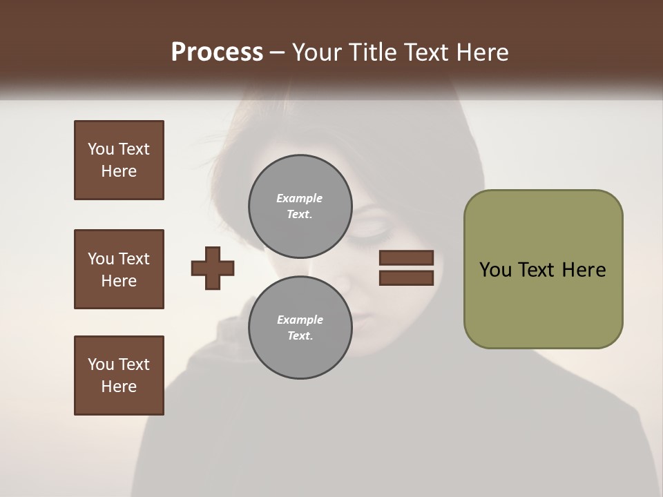 A Woman In A Black Scarf Is Looking Down At Her Cell Phone PowerPoint Template