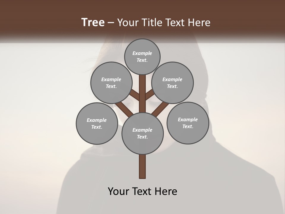 A Woman In A Black Scarf Is Looking Down At Her Cell Phone PowerPoint Template