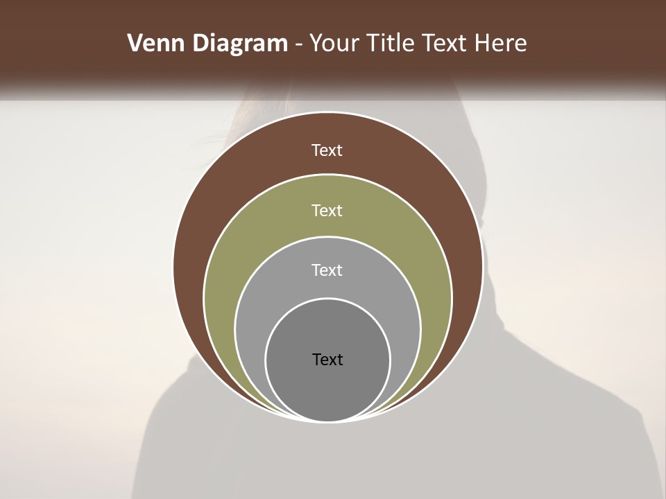 A Woman In A Black Scarf Is Looking Down At Her Cell Phone PowerPoint Template