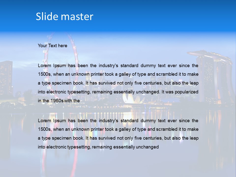 A City Skyline With A Ferris Wheel In The Foreground PowerPoint Template