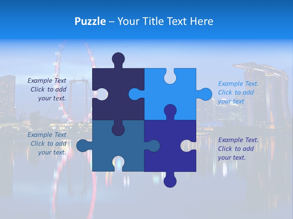 A City Skyline With A Ferris Wheel In The Foreground PowerPoint Template