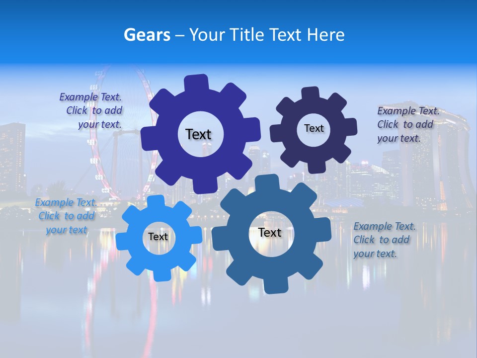 A City Skyline With A Ferris Wheel In The Foreground PowerPoint Template