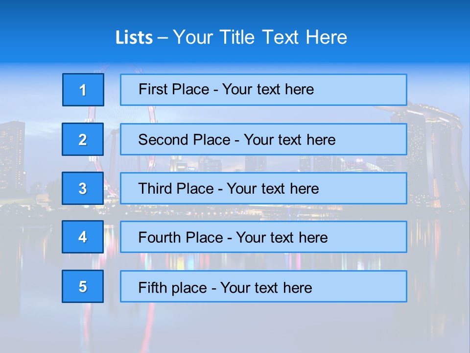 A City Skyline With A Ferris Wheel In The Foreground PowerPoint Template