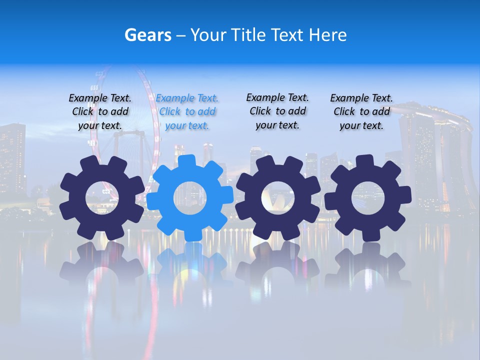 A City Skyline With A Ferris Wheel In The Foreground PowerPoint Template