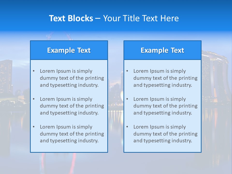 A City Skyline With A Ferris Wheel In The Foreground PowerPoint Template
