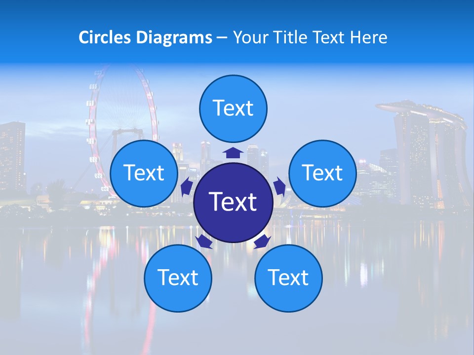 A City Skyline With A Ferris Wheel In The Foreground PowerPoint Template