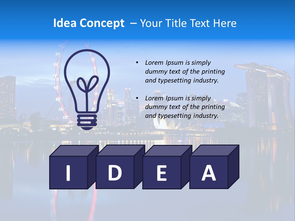 A City Skyline With A Ferris Wheel In The Foreground PowerPoint Template