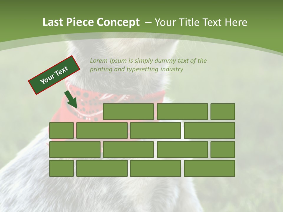 A Small Dog Wearing A Red Bandana Is Sitting In The Grass PowerPoint Template