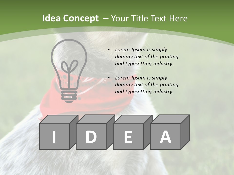 A Small Dog Wearing A Red Bandana Is Sitting In The Grass PowerPoint Template