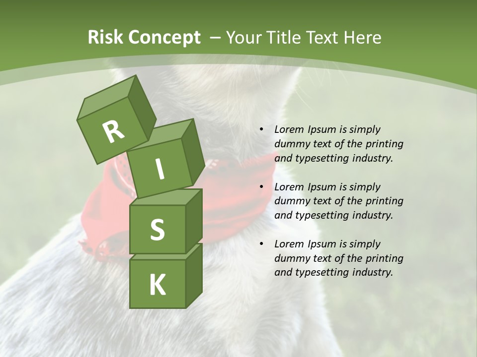 A Small Dog Wearing A Red Bandana Is Sitting In The Grass PowerPoint Template