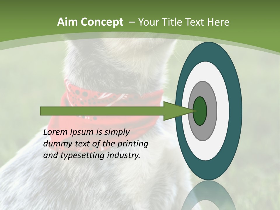 A Small Dog Wearing A Red Bandana Is Sitting In The Grass PowerPoint Template