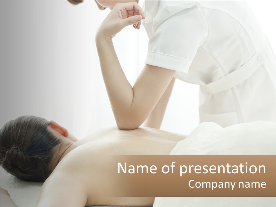 A Woman Getting A Back Massage From A Massager PowerPoint Template