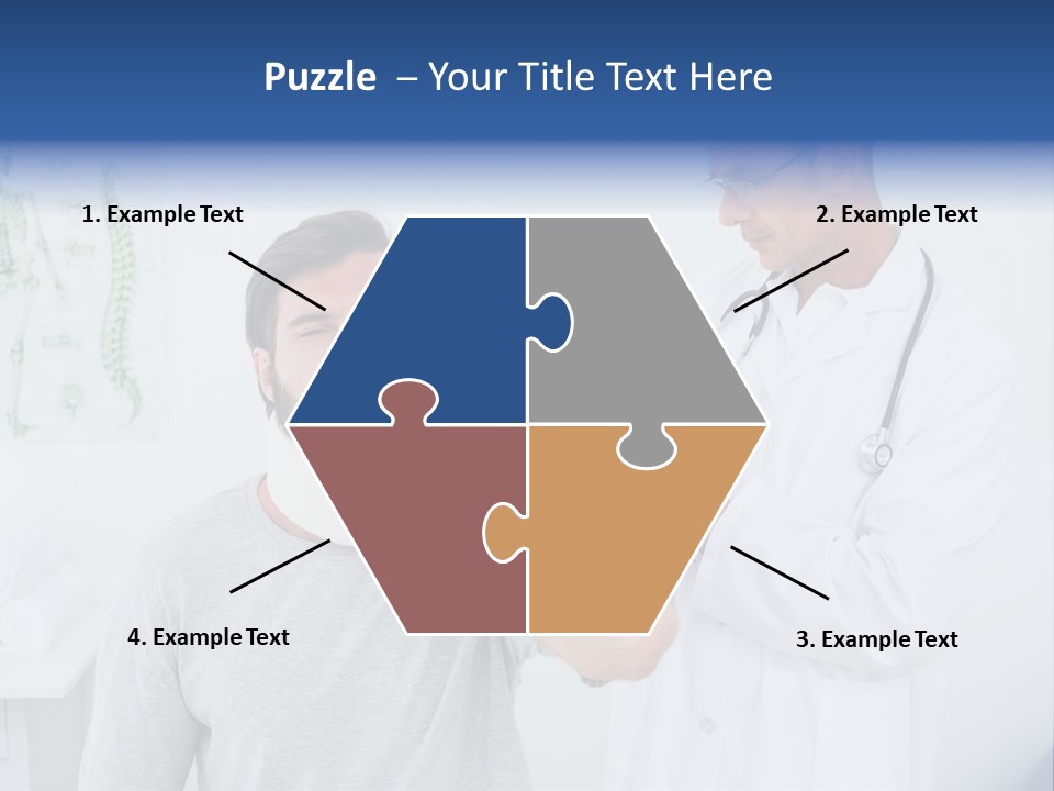 A Man With A Neck Brace Being Examined By A Doctor PowerPoint Template