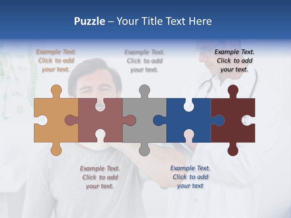 A Man With A Neck Brace Being Examined By A Doctor PowerPoint Template