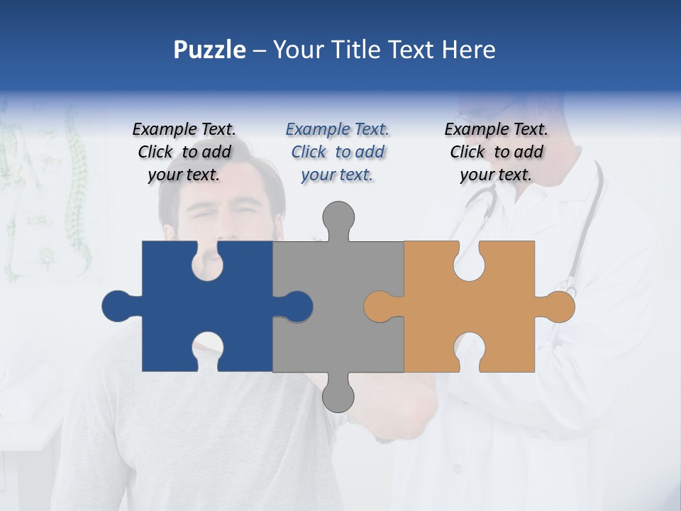 A Man With A Neck Brace Being Examined By A Doctor PowerPoint Template