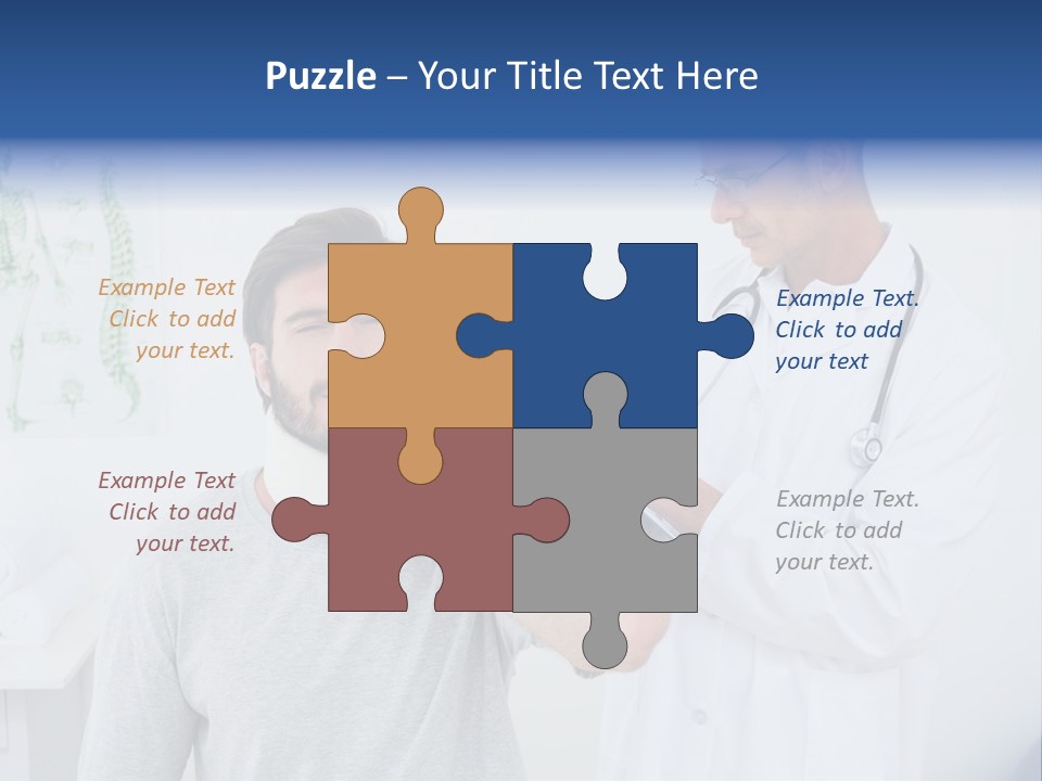 A Man With A Neck Brace Being Examined By A Doctor PowerPoint Template